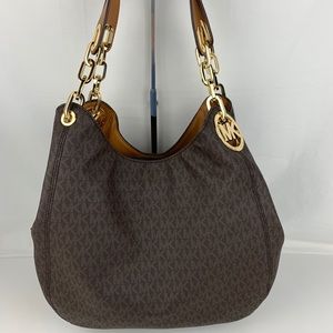 New Michael Kors Fulton Signature Shoulder Tote